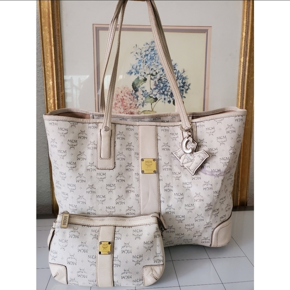 MCM Handbags - MCM White Tote and pochette